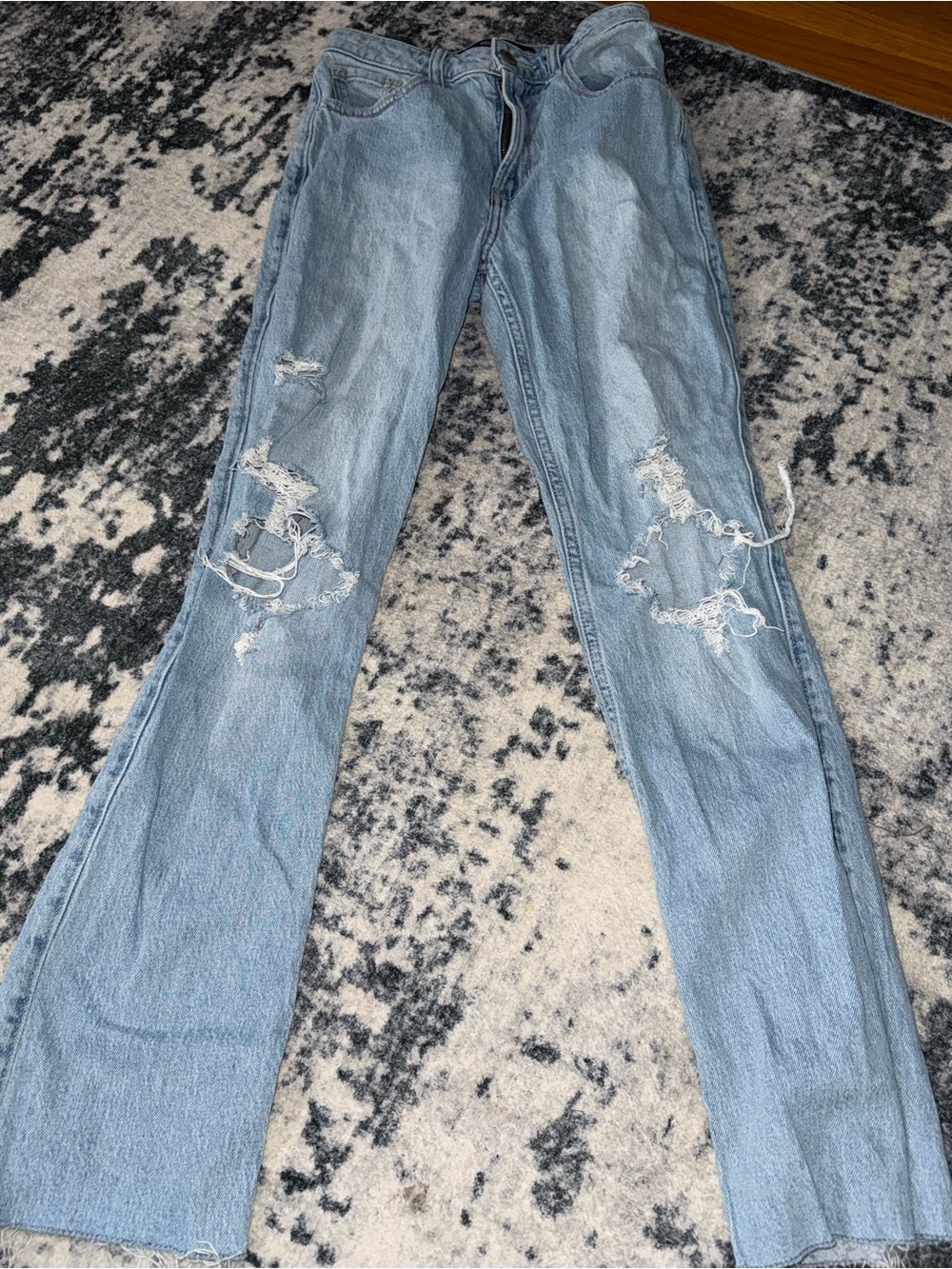 Hollister Light Blue Distressed Bootcut Jeans